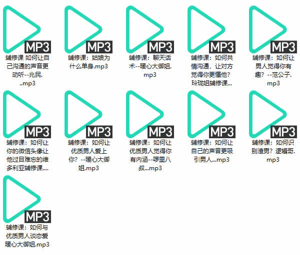 恋爱成长《高级撩汉术》音频课程